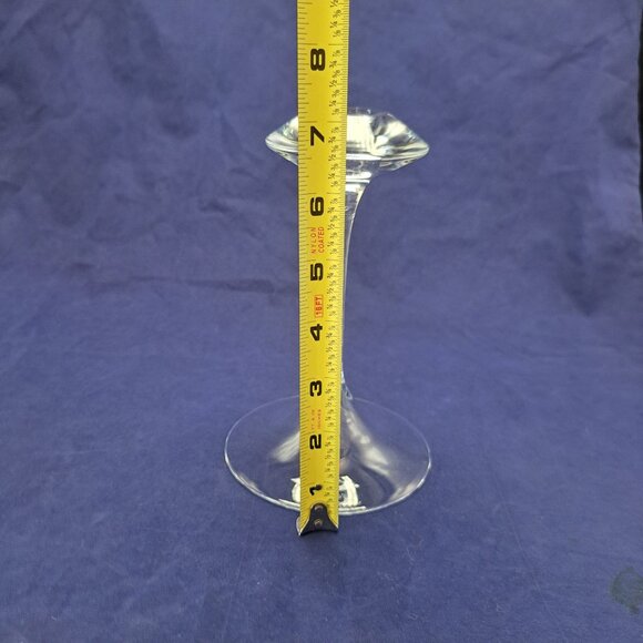 Kosta Boda Fanfare Clear Glass Single Light Candlestick Holder 7 inch - Picture 2 of 11